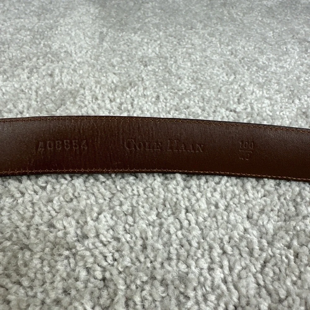 Cole‎ Haan Black Leather Belt Brass Buckle Men's Size 40 / 100